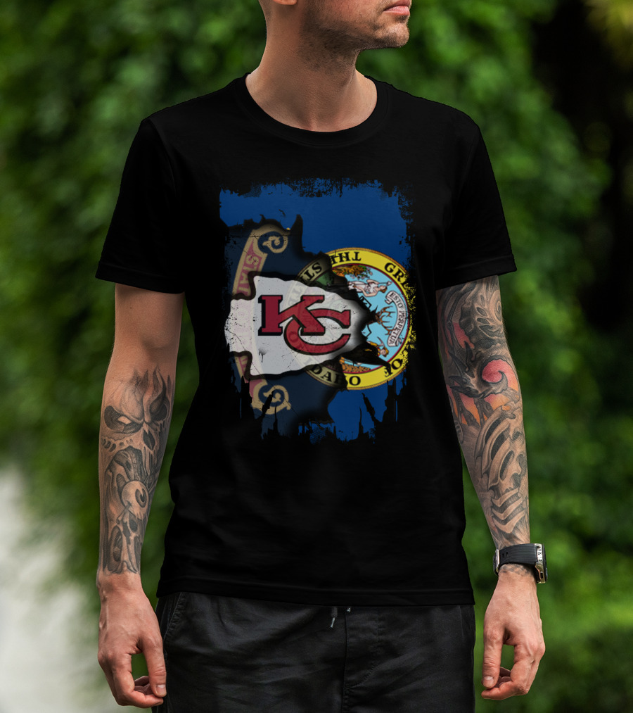 Kansas City Chiefs Idaho Flag Fusion T-Shirt