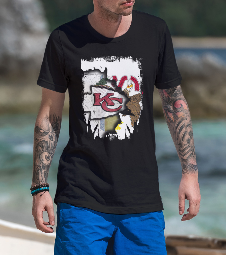 Illinois State And Kansas City Chiefs USA Collaboration T-Shirt