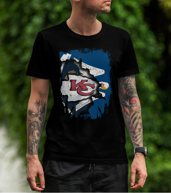 Together Louisiana With Kansas City Chiefs And Bald Eagle T-Shirt