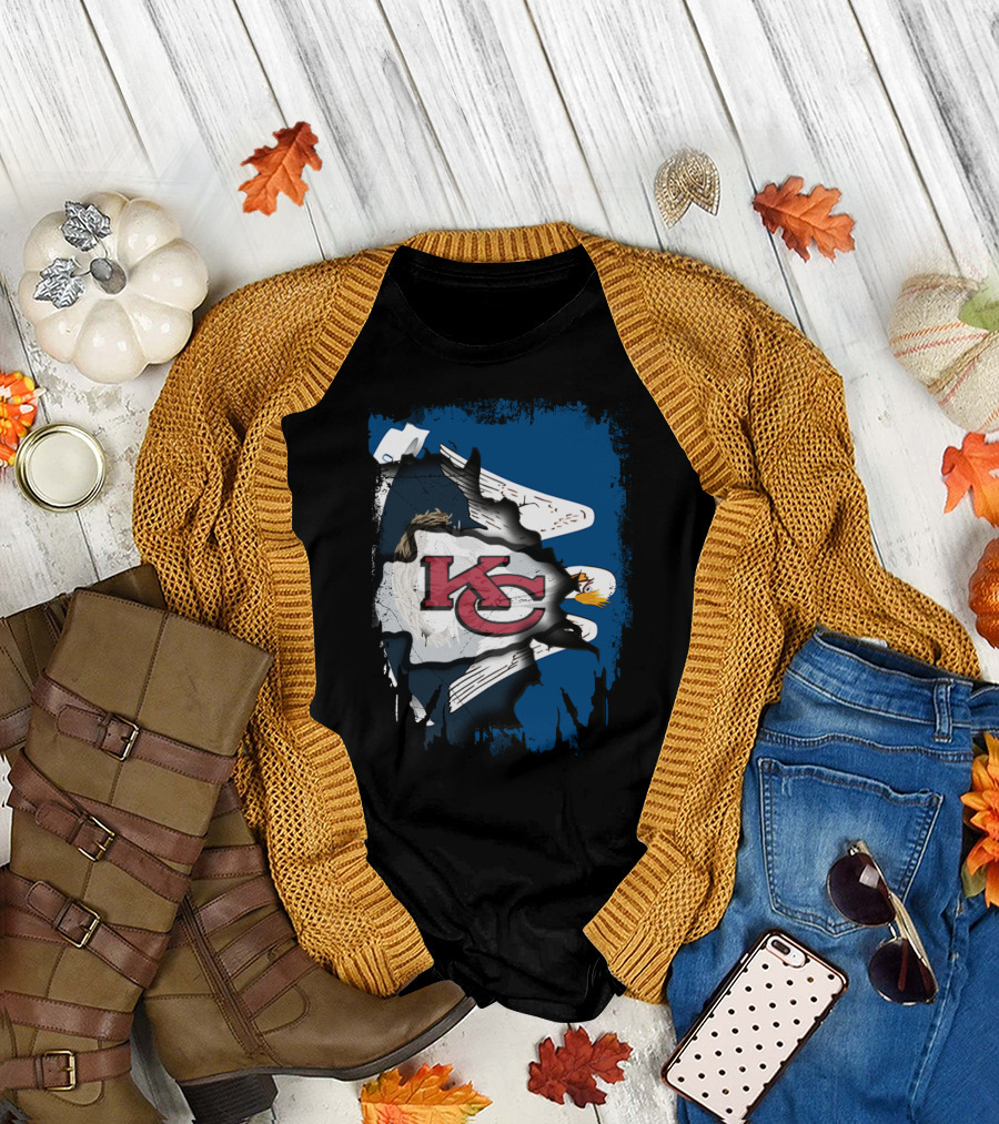 Together Louisiana with Kansas City Chiefs and Bald Eagle T-Shirt