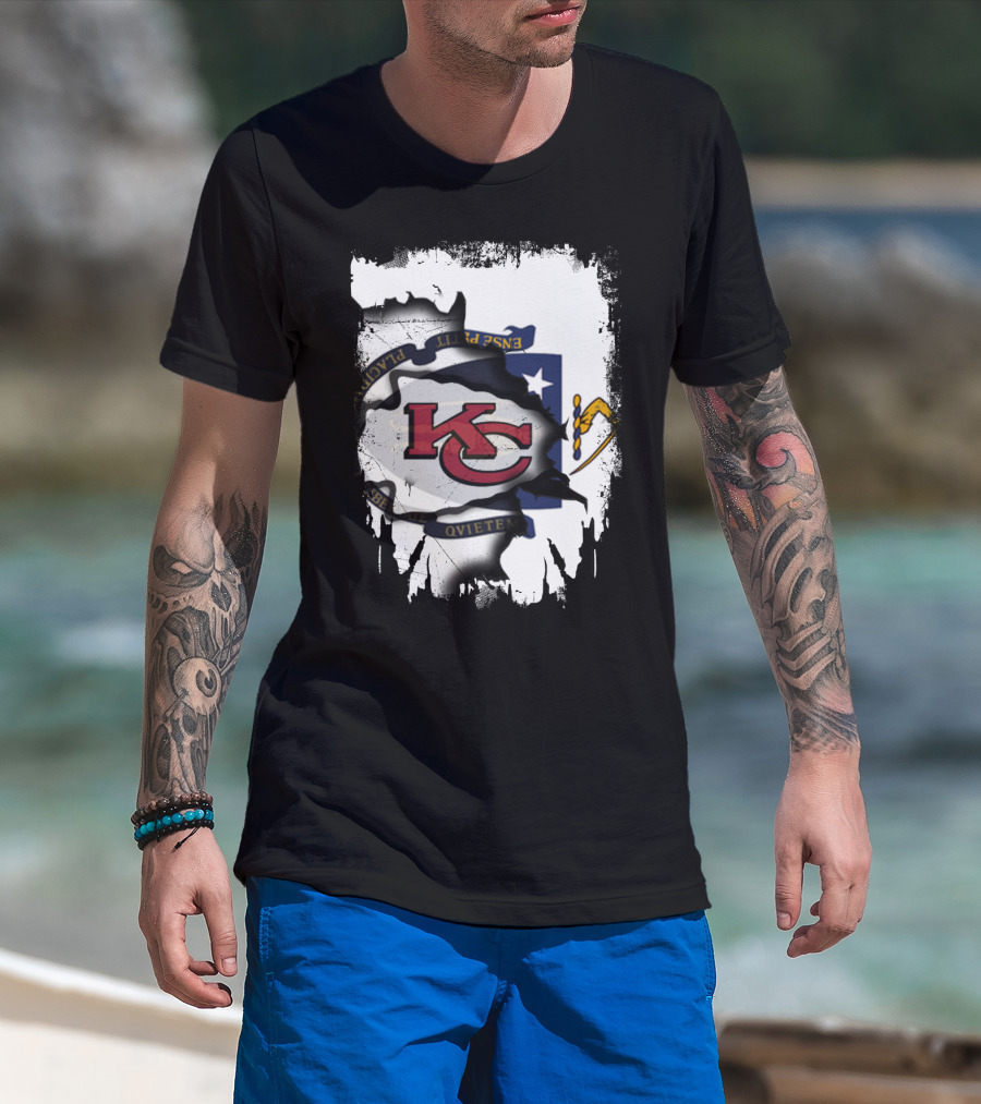 Kansas City Chiefs Massachusetts Flag Unity T-Shirt