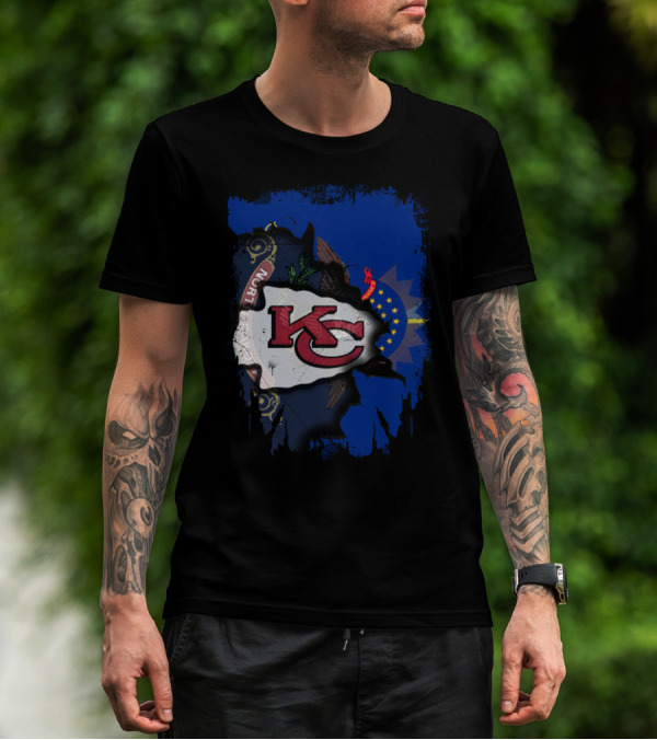 North Dakota Chiefs Emblem Blending State Pride T-Shirt