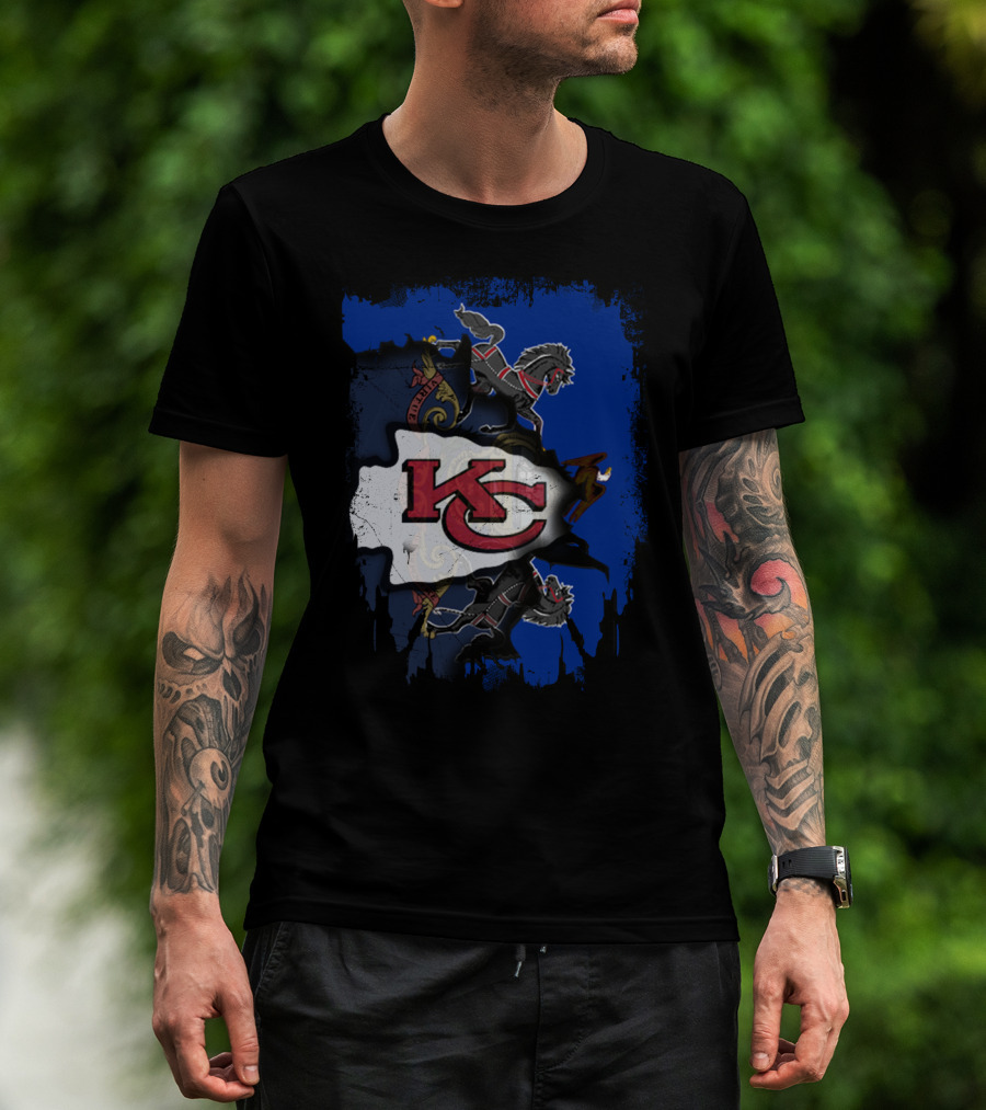 Pennsylvania State Pride With Kansas City Chiefs Logo And Heraldic Symbols T-Shirt