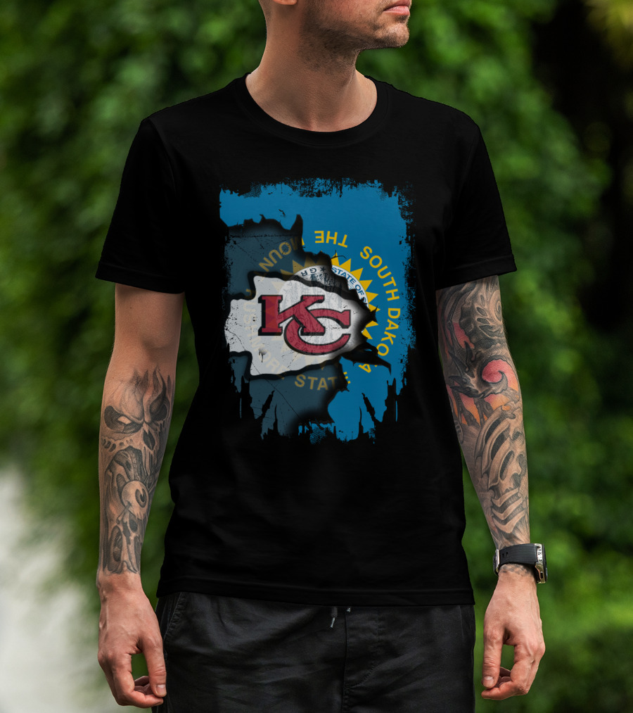Together South Dakota Kansas City Chiefs State Flag T-Shirt