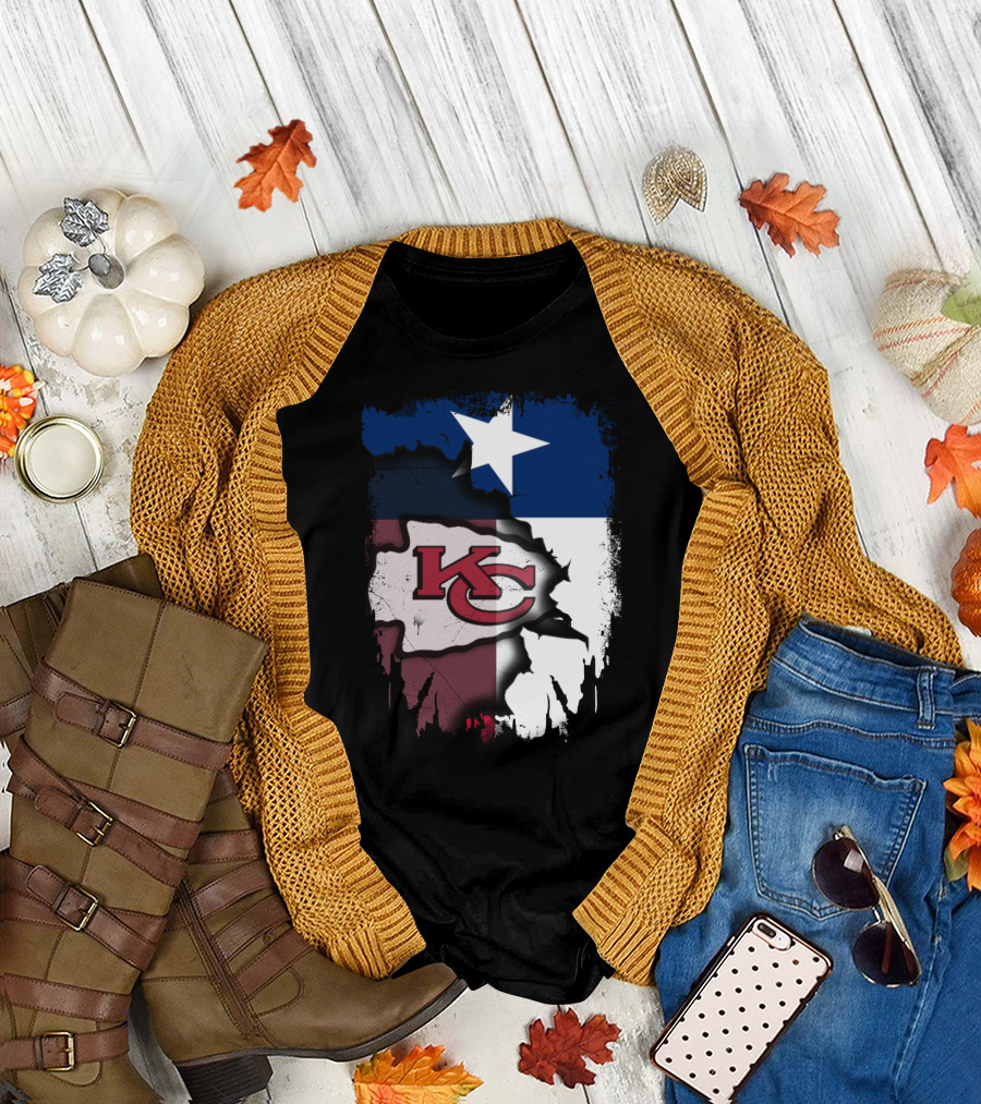 Texas Chiefs Star Flag Chiefs T-Shirt