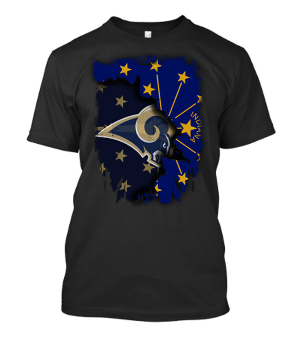 Indiana State Pride With Rams Football Spirit T-Shirt