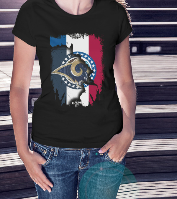 Missouri Rams Together With Flag And Stars T-Shirt