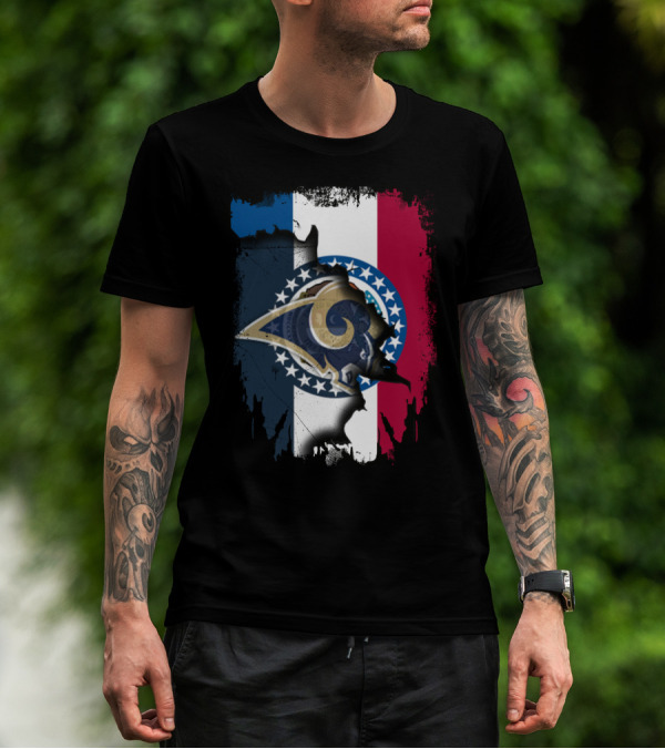 Missouri Rams Together With Flag And Stars T-Shirt