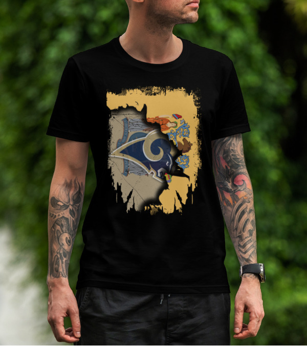 Together New Jersey With Rams House Divided Torn纹 T-Shirt