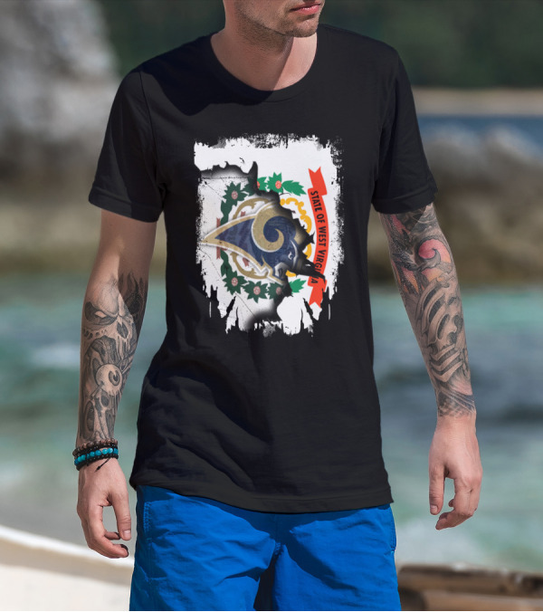 State Of West Virginia With Rams T-Shirt