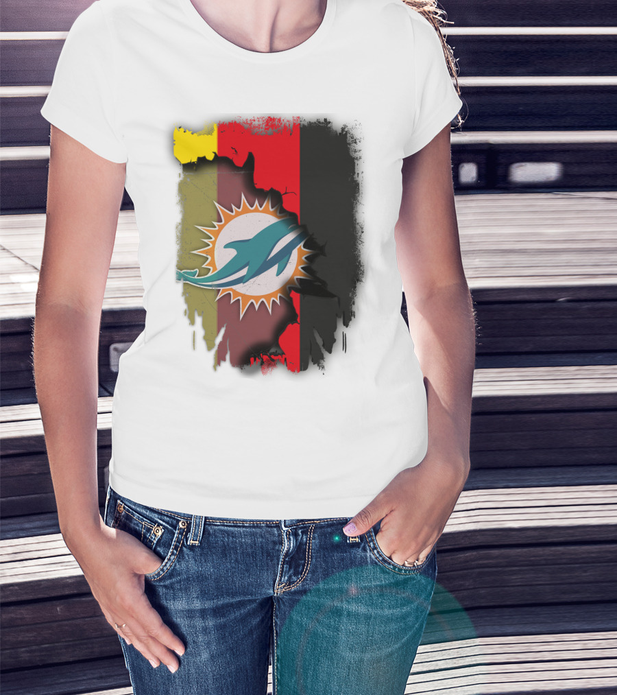 Germany Dolphins Miami Fusion Flag Colors T-Shirt