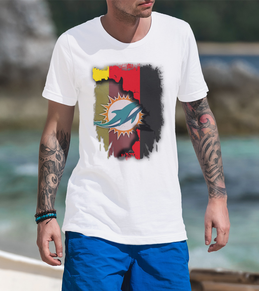 Germany Dolphins Miami Fusion Flag Colors T-Shirt