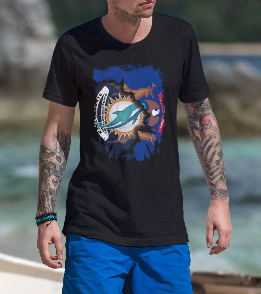Together Michigan Dolphins With Seal And Crest Elements T-Shirt