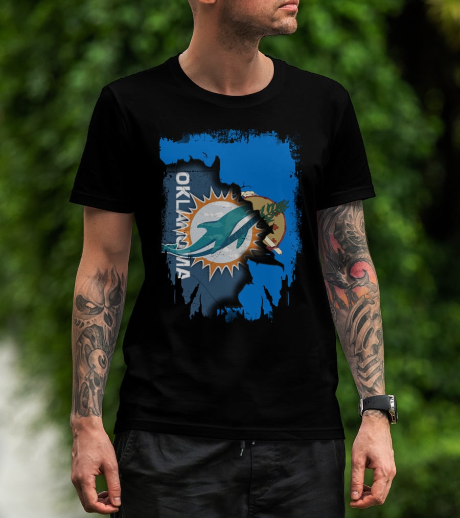 Oklahoma And Miami Dolphins Fusion T-Shirt