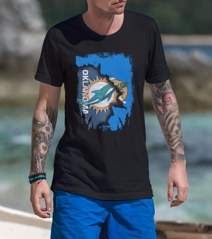 Oklahoma And Miami Dolphins Fusion T-Shirt