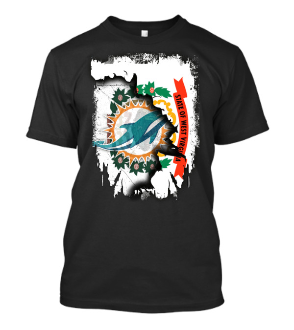 State Of West Virginia Dolphins Logo Fusion T-Shirt