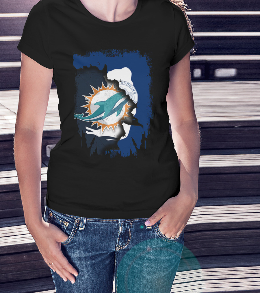 Wyoming Dolphins Logo Fusion T-Shirt
