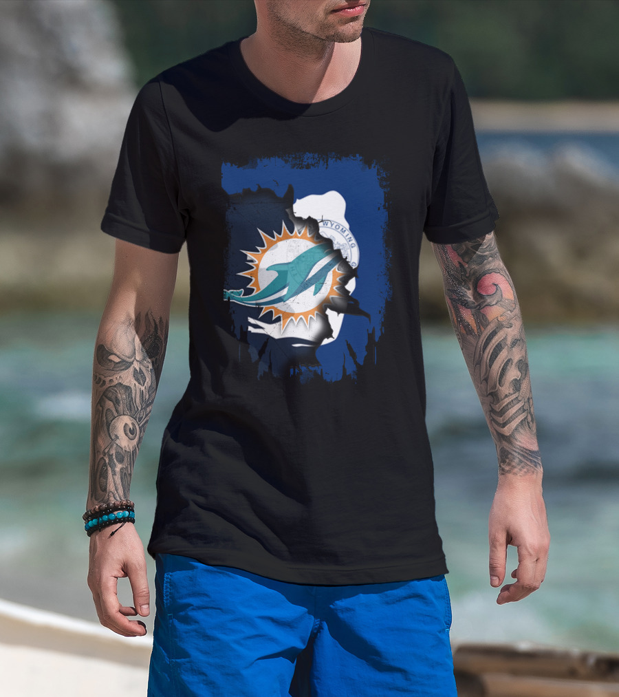 Wyoming Dolphins Logo Fusion T-Shirt