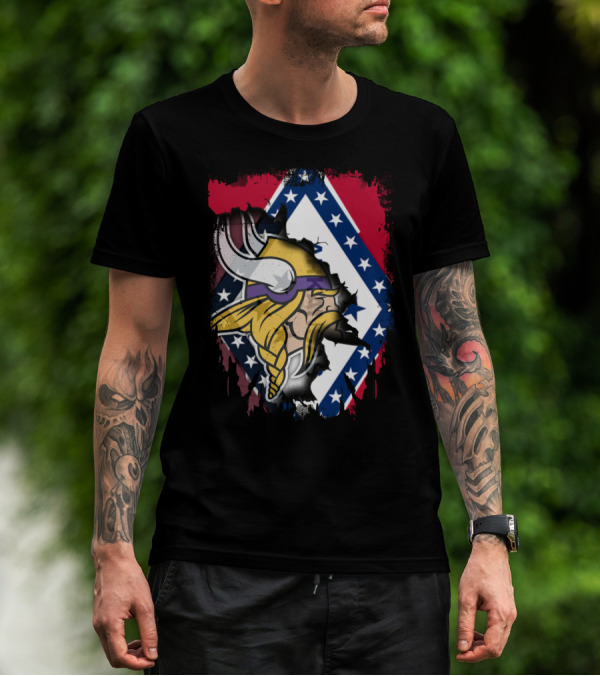 Arkansas Pride With Vikings Warrior And Flag T-Shirt