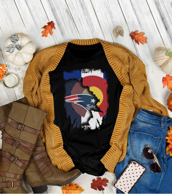 Together Colorado With Patriots Logo And Colorado Flag Fusion T-Shirt