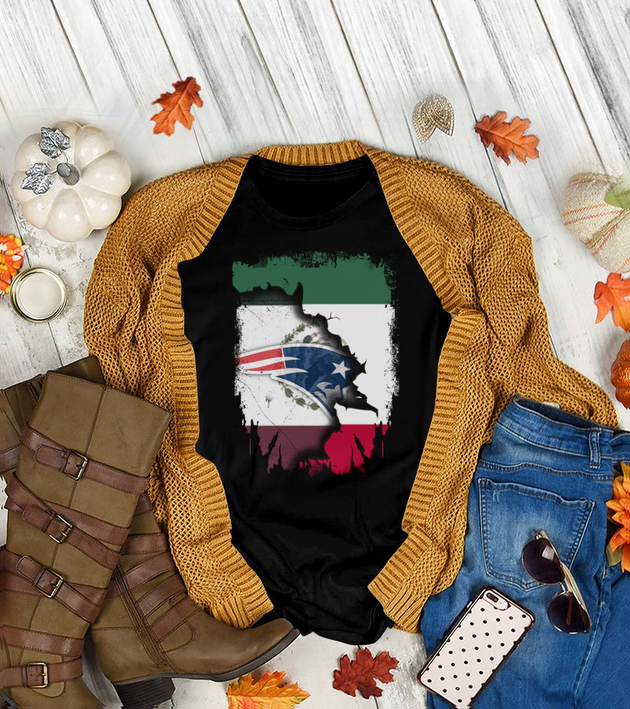 Together with Mexico and Patriots Flag T-Shirt