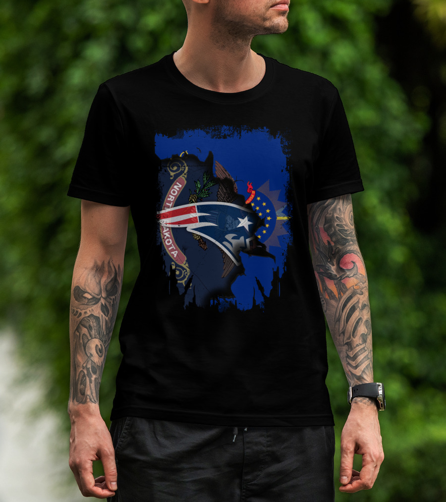 North Dakota State And Patriots Unity Emblem T-Shirt
