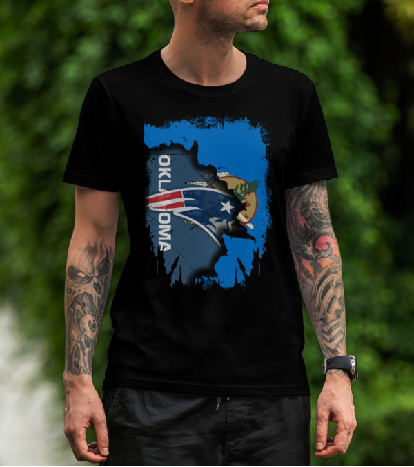 OKLAHOMA Patriots Map Flag Fusion Together T-Shirt
