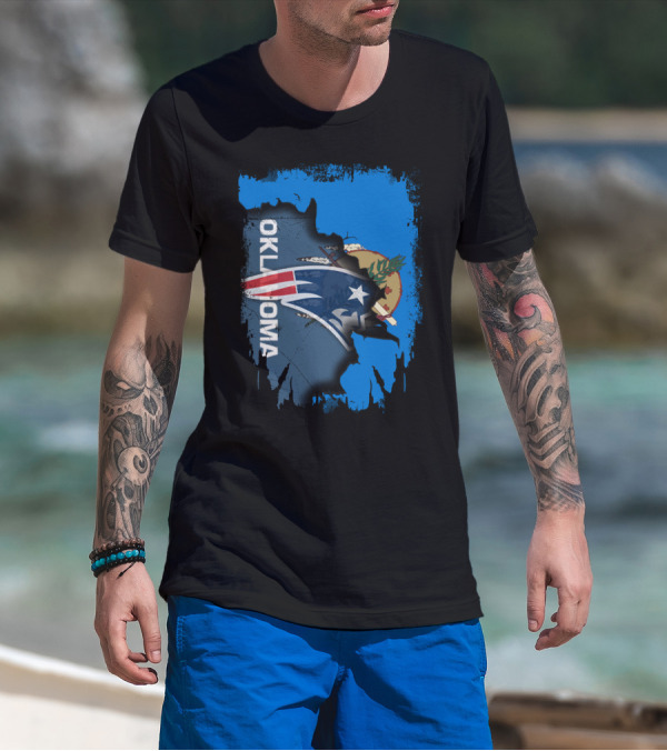 OKLAHOMA Patriots Map Flag Fusion Together T-Shirt