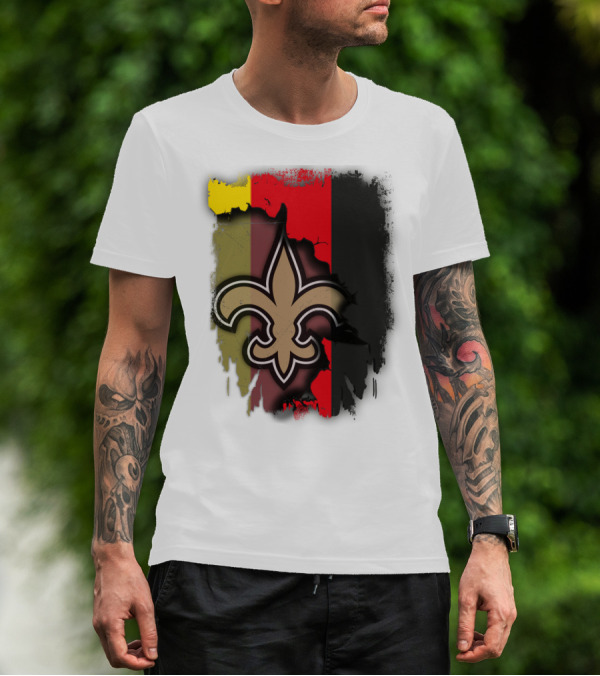 Germany Colors With Saints Fleur-de-Lis Emblem T-Shirt