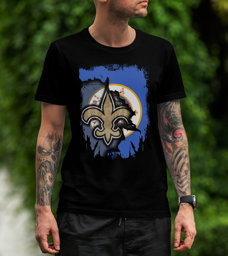 Together Minnesota With Louisiana Saints Fleur-de-lis Emblem T-Shirt