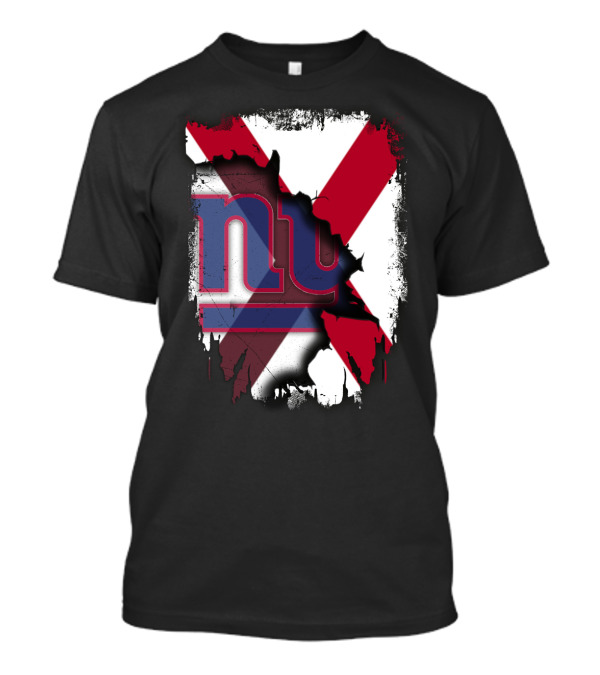 Alabama State Flag Torn To Reveal Giants NY T-Shirt