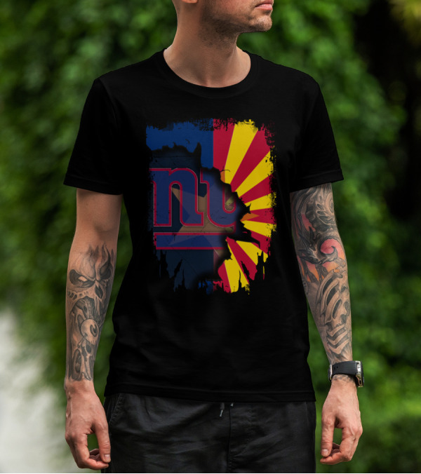 Arizona State Outline With New York Giants T-Shirt