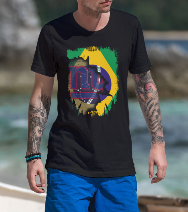 Giants Brazil Collaboration With Brazilian Flag And Giants T-Shirt
