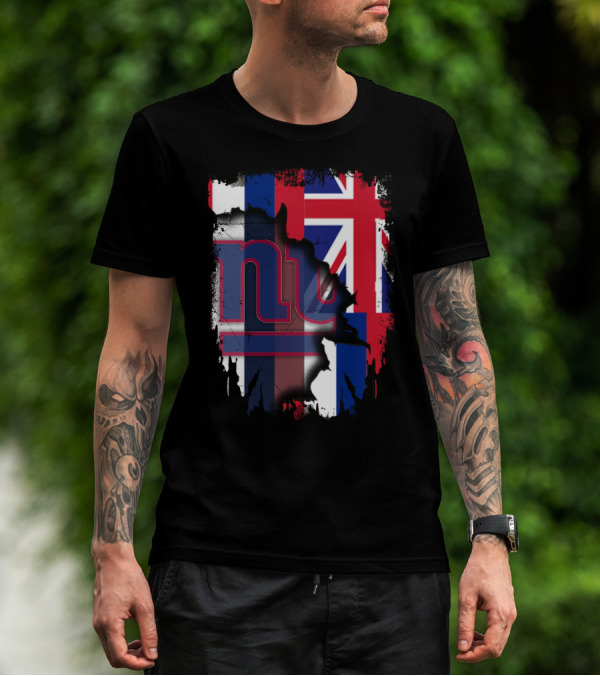 Giants Together Hawaii Fusion With Union Jack And NFL T-Shirt