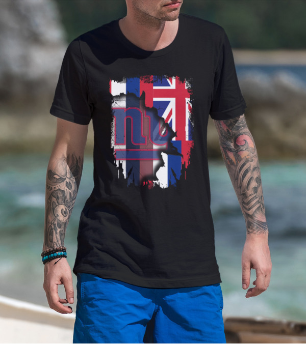 Giants Together Hawaii Fusion With Union Jack And NFL T-Shirt
