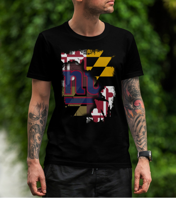 Maryland Pride With New York Giants Fusion T-Shirt