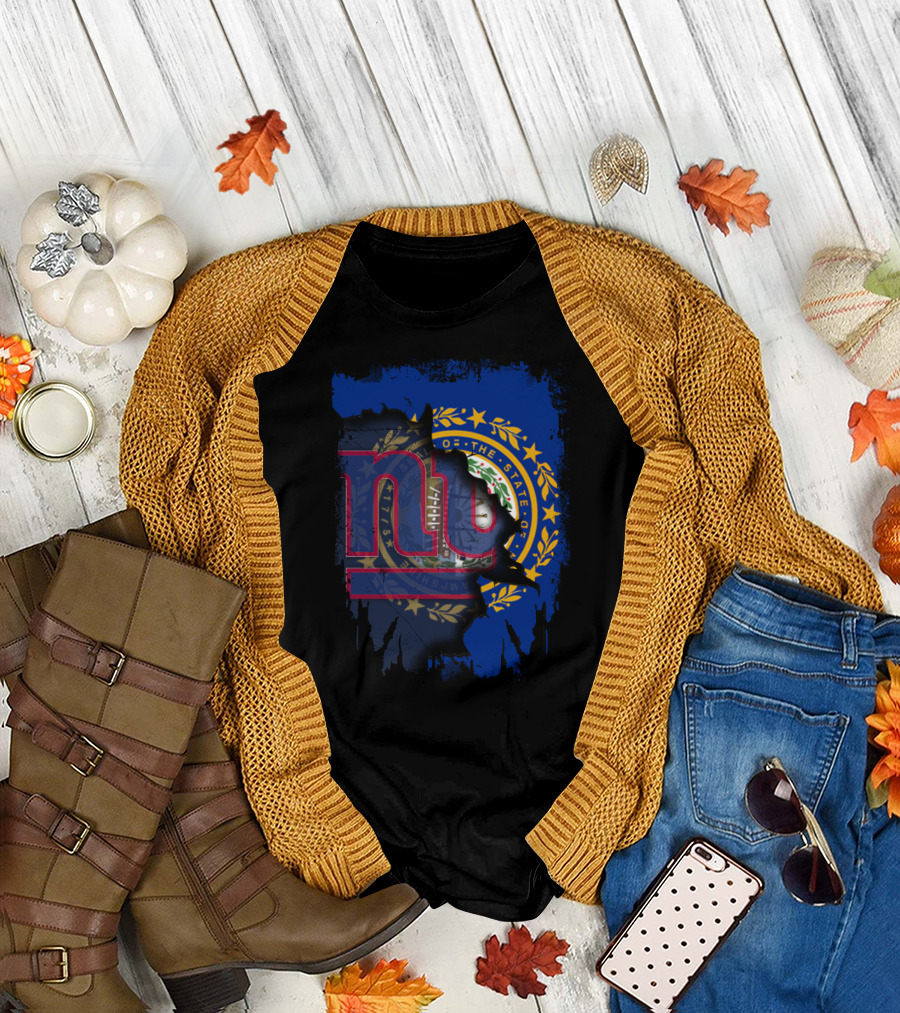 New Hampshire State Seal with Giants Football Logo Combination T-Shirt