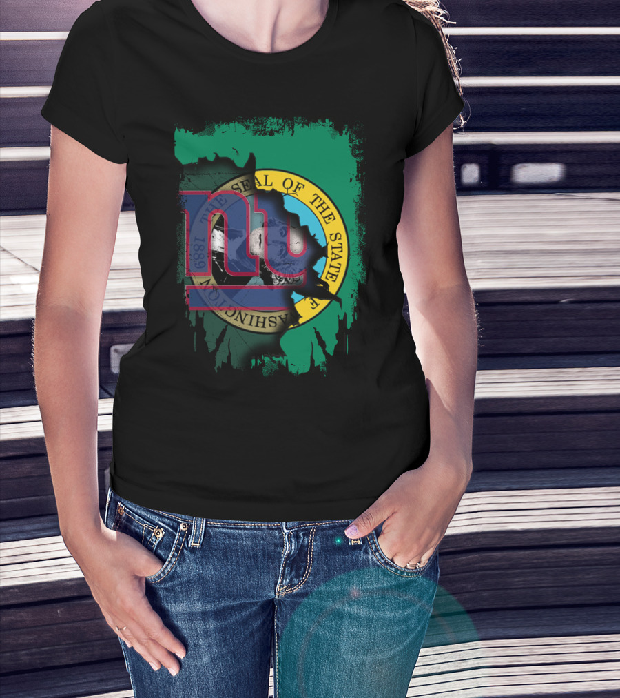 Together Washington State Seal With Giants NY T-Shirt