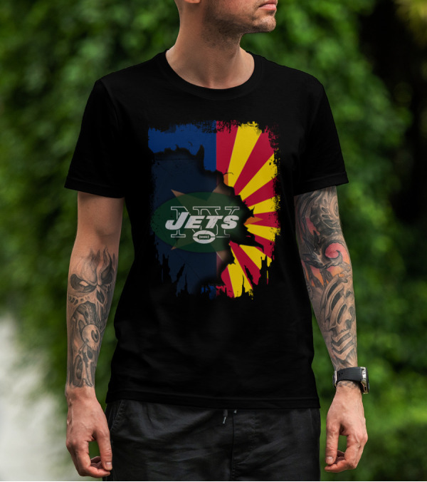 Arizona State Flag Merged With New York Jets T-Shirt