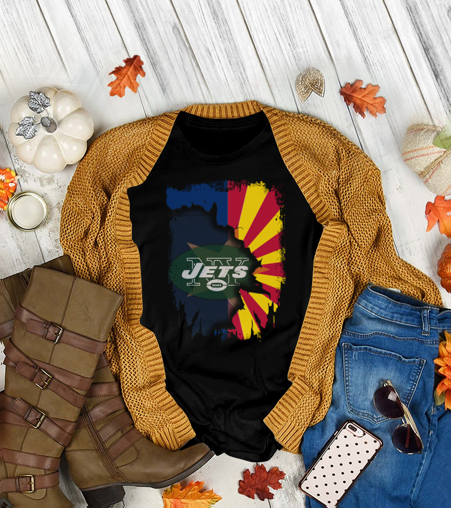 Arizona State Flag Merged with New York Jets T-Shirt