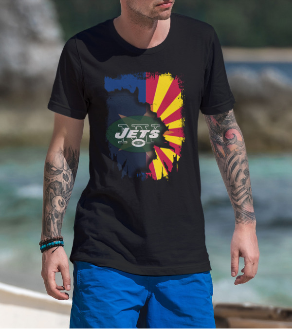Arizona State Flag Merged With New York Jets T-Shirt