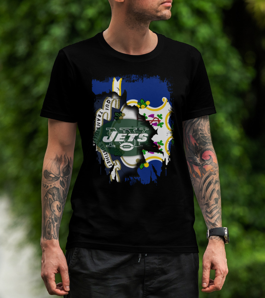 Connecticut Jets Together Flag Fusion T-Shirt