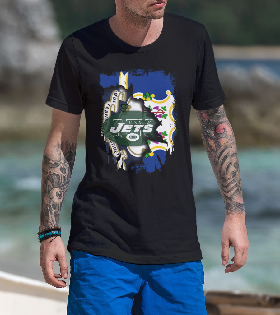 Connecticut Jets Together Flag Fusion T-Shirt