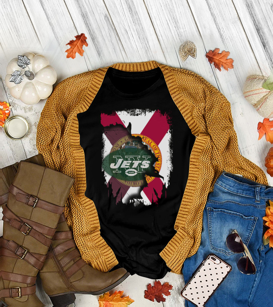 Florida State Flag New York Jets Collaboration T-Shirt