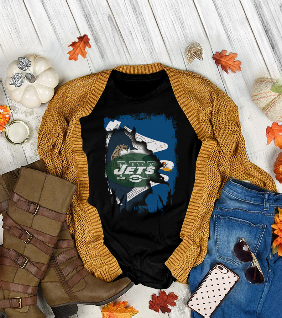 New York Jets Eagle Together Louisiana Fan T-Shirt