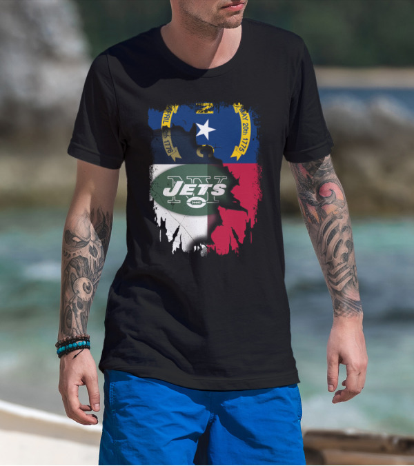 North Carolina Flag Jets Logo Fusion T-Shirt