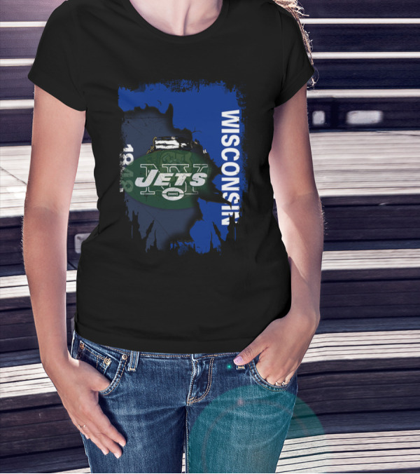 Wisconsin 1848 New York Jets Football Collaboration T-Shirt