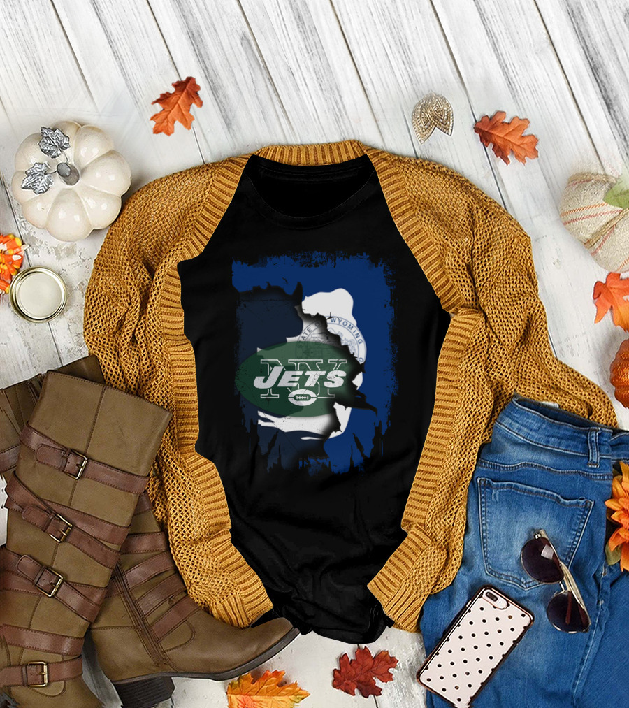 New York Jets Wyoming State Pride T-Shirt