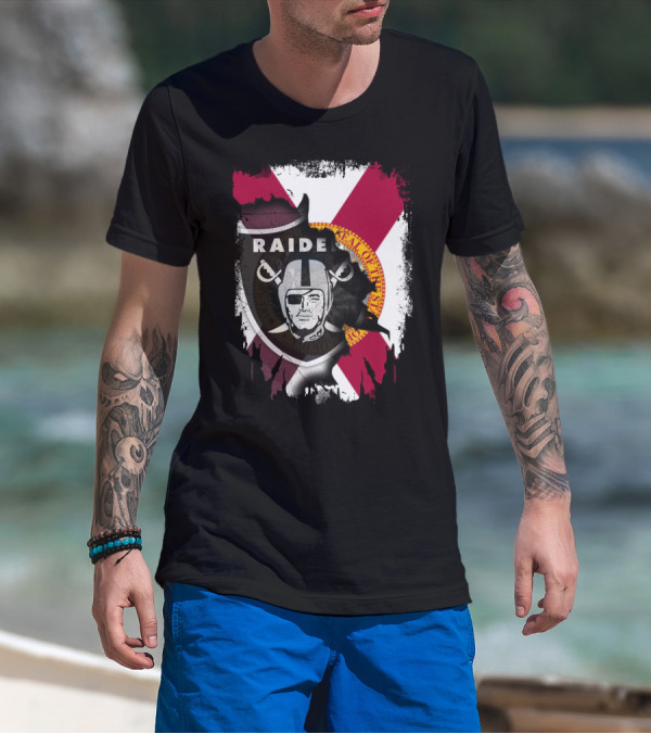 Florida Raiders United With State Seal And Bold X Flag T-Shirt