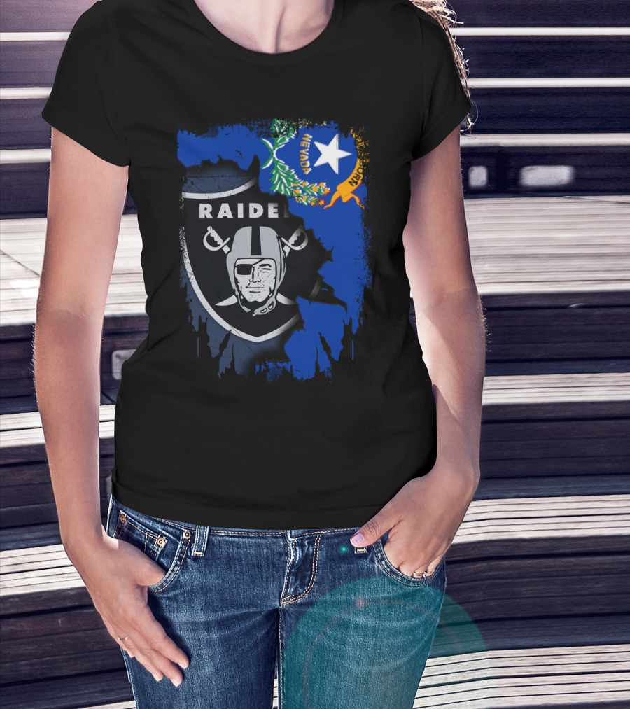 Nevada Raiders United With State Flag Emblem T-Shirt